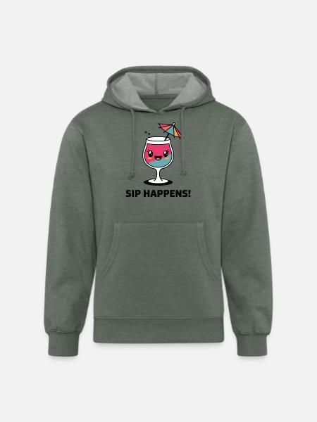 Sip Happens - Unisex Organic Hoodie - heather military green