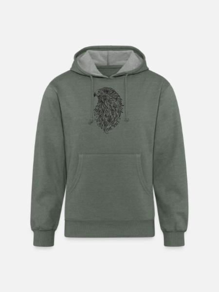 EAGLE Pure Spirit - Unisex Organic Hoodie - heather military green