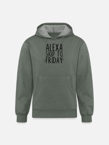 Alexa Skip To Friday - Unisex Organic Hoodie - heather military green