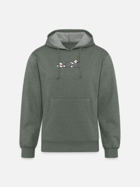 Schnauzer Sake Drunk - Unisex Organic Hoodie - heather military green