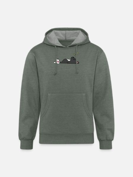 French Bulldog Sake Drunk - Unisex Organic Hoodie - heather military green