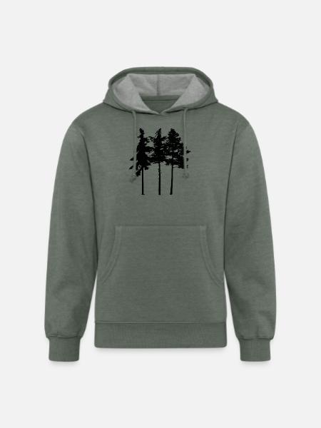 Pine Tree - Unisex Organic Hoodie - heather military green