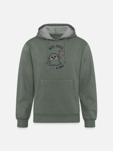 Ghost - 4th of july - Unisex Organic Hoodie - heather military green