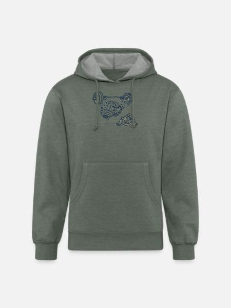 Brain Gains Lifting Weights - Unisex Organic Hoodie - heather military green