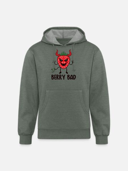 Berry Bad - Unisex Organic Hoodie - heather military green