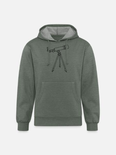 Telescope - Unisex Organic Hoodie - heather military green