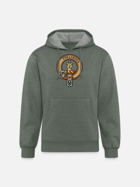 Clan MacIntyre Crest - Unisex Organic Hoodie - heather military green