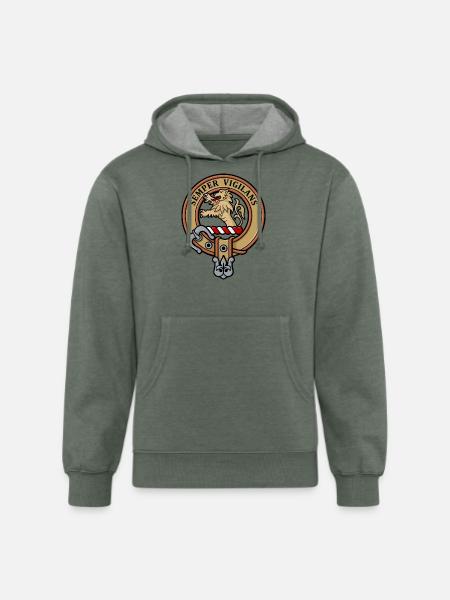 Clan Wilson Crest - Unisex Organic Hoodie - heather military green