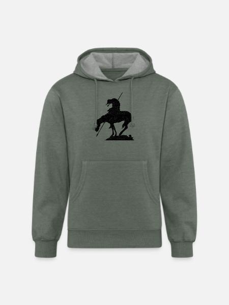 The horseman trail end  - Unisex Organic Hoodie - heather military green