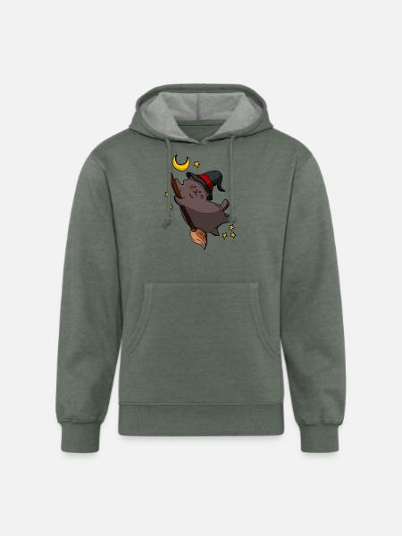 Cute Kittens The Broom - Unisex Organic Hoodie - heather military green