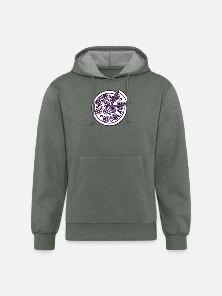 White Whole Pizza Icon - Unisex Organic Hoodie - heather military green