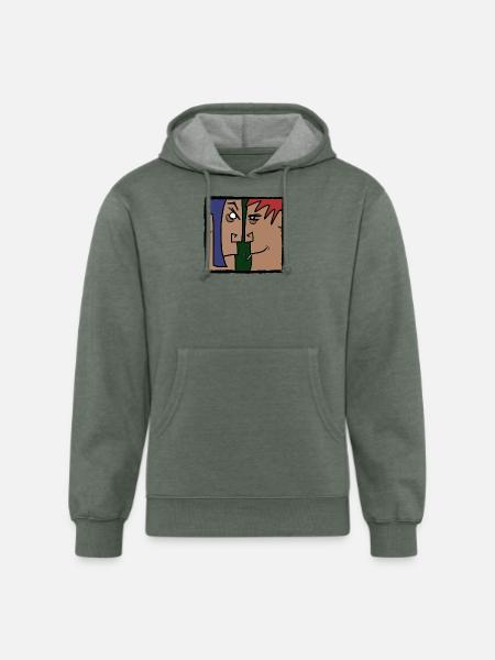 Face to face - Unisex Organic Hoodie - heather military green