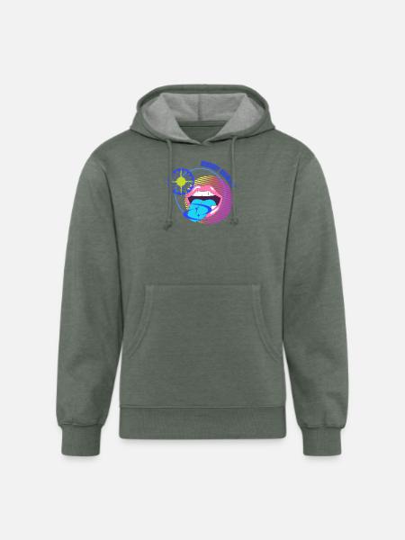 Sensory Overload Glitch Aesthetic - Unisex Organic Hoodie - heather military green
