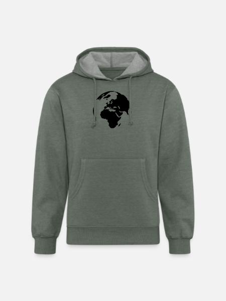 World - Unisex Organic Hoodie - heather military green
