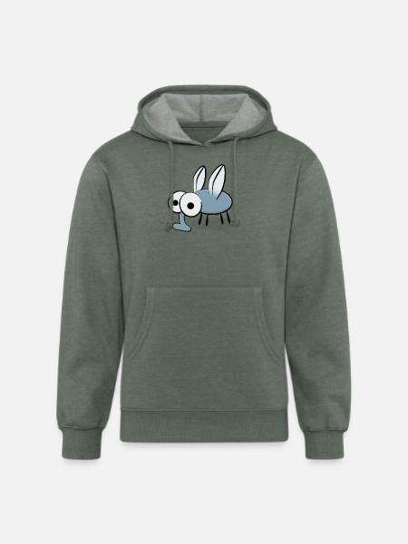 Cartoon mosquito - Unisex Organic Hoodie - heather military green
