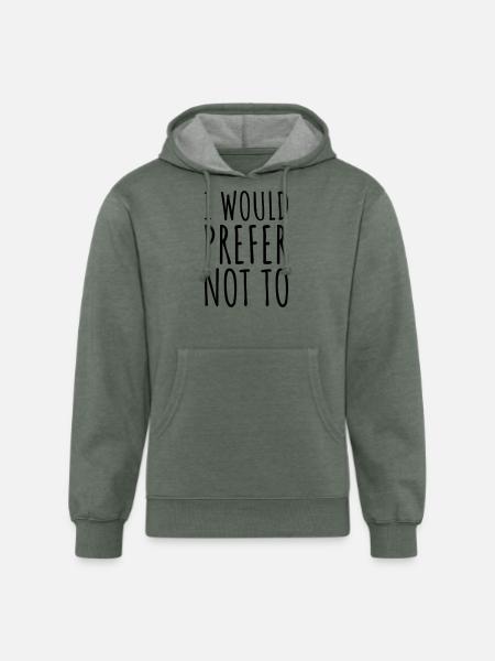 I prefer not to - Unisex Organic Hoodie - heather military green