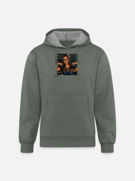 Living in America Portrait Tee - Unisex Organic Hoodie - heather military green