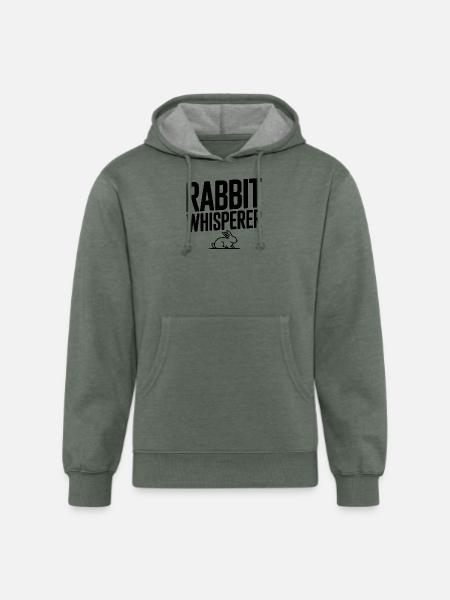 Rabbit Whisperer - Unisex Organic Hoodie - heather military green