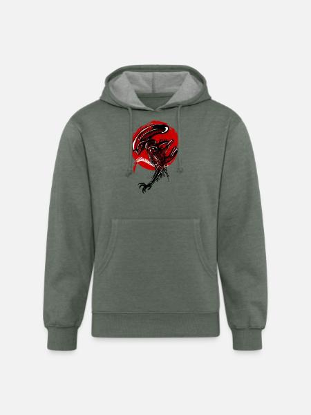 Alien Under The Sun - Unisex Organic Hoodie - heather military green