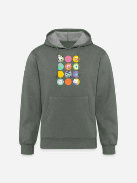 Gabbys Dollhouse Gabbys Friends & Colorful Symbols - Unisex Organic Hoodie - heather military green