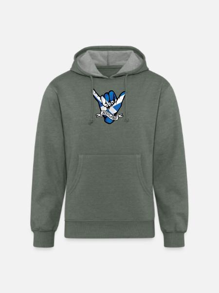 Scotland Shaka - Unisex Organic Hoodie - heather military green