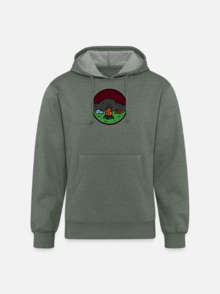 Night Bonfire - Unisex Organic Hoodie - heather military green