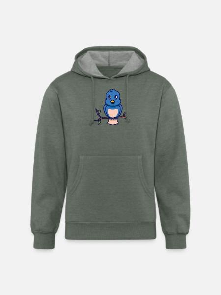 Berry In The Tree - Unisex Organic Hoodie - heather military green