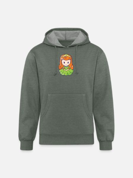 Green dressed beautiful girl - Unisex Organic Hoodie - heather military green
