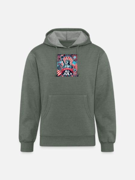 July 4th - Unisex Organic Hoodie - heather military green
