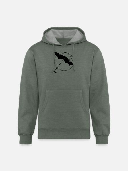 Basic Open Umbrella - Unisex Organic Hoodie - heather military green