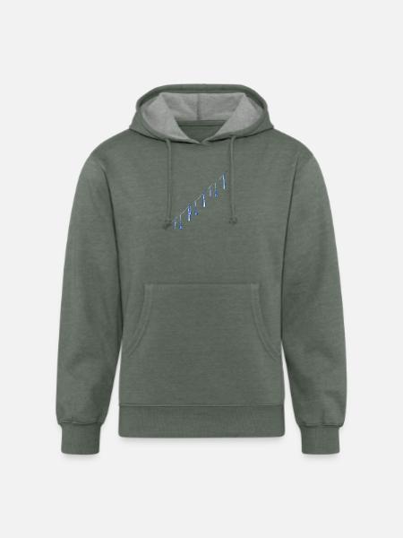water drop line water - Unisex Organic Hoodie - heather military green