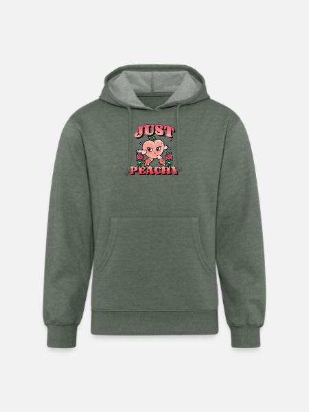 Just Peachy - Unisex Organic Hoodie - heather military green