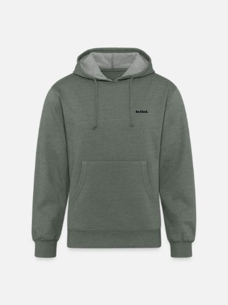 Be kind embroidered - Unisex Organic Hoodie - heather military green