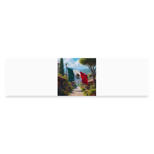 Mexican flag surrounded by nature and magic town - Bumper Sticker