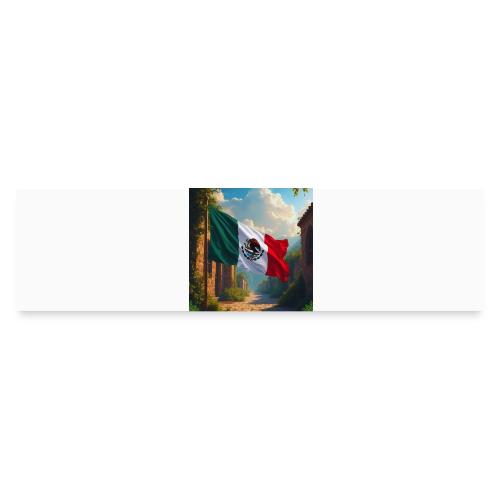 Mexican flag in Magical Town and Nature - Bumper Sticker