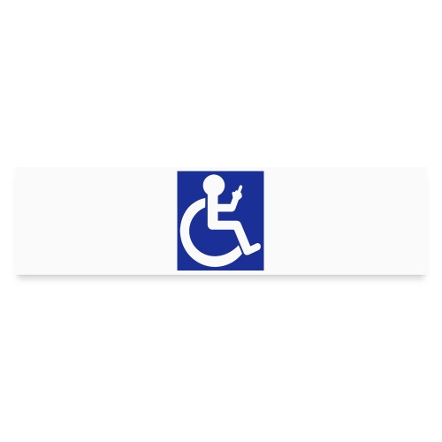 Wheelchair user holding up the middle finger # - Bumper Sticker