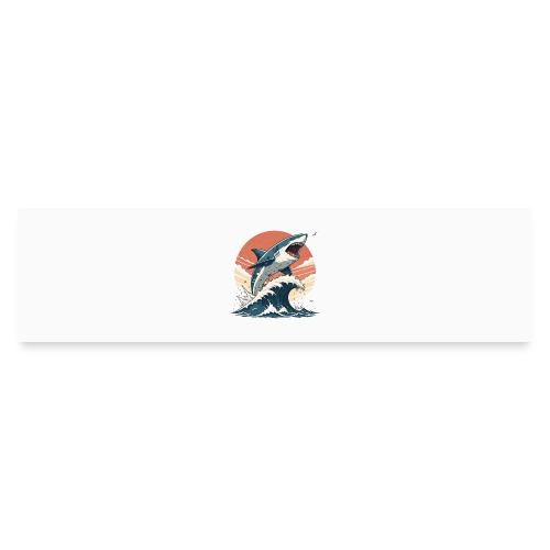 Fierce Shark Breaking Through Waves - Bumper Sticker