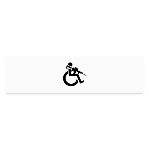 Image of a wheelchair user armed with rifle - Bumper Sticker