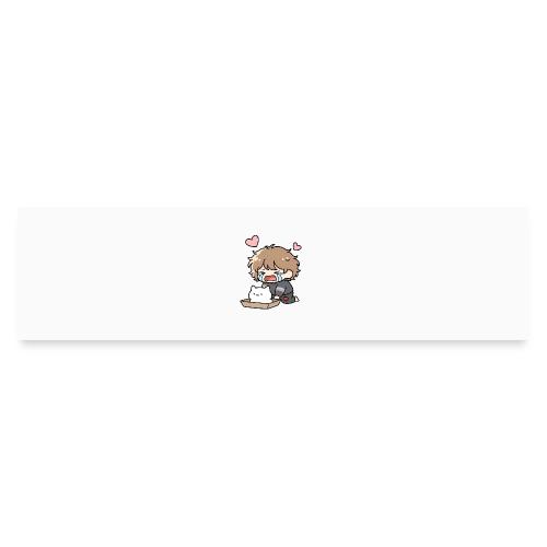 Crying Chibi Boy with Stray Cat - Bumper Sticker