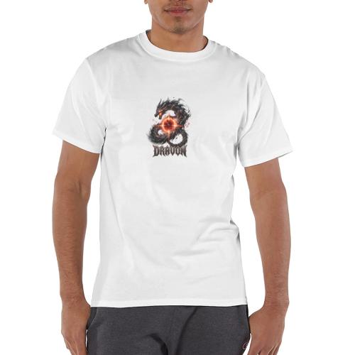 Dravon Fire Dragon Dark Fantasy Graphic T-Shirt - Champion Unisex T-Shirt