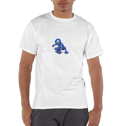 Blue Alien Crouch - Champion Unisex T-Shirt