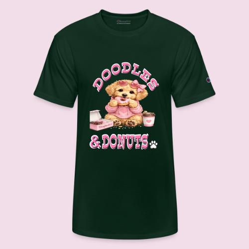 Doodles & Doughnut Cozy Dog Mom Design - Champion Unisex T-Shirt