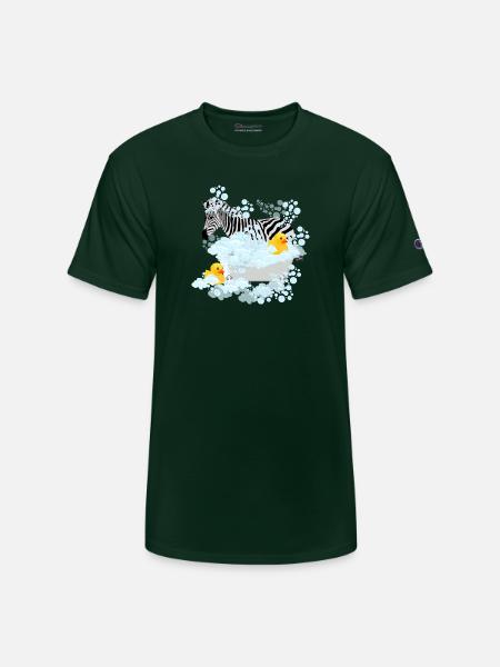 zebra, bubbles and rubber duckies - Champion Unisex T-Shirt - Dark Green