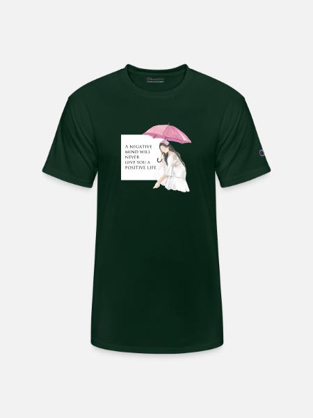 Girl in umbrella - Champion Unisex T-Shirt - Dark Green
