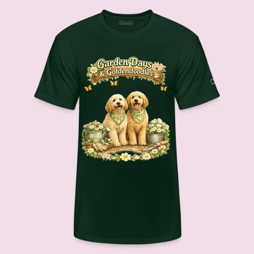Garden Days & Goldendoodles Cozy Dog Lovers Design - Champion Unisex T-Shirt