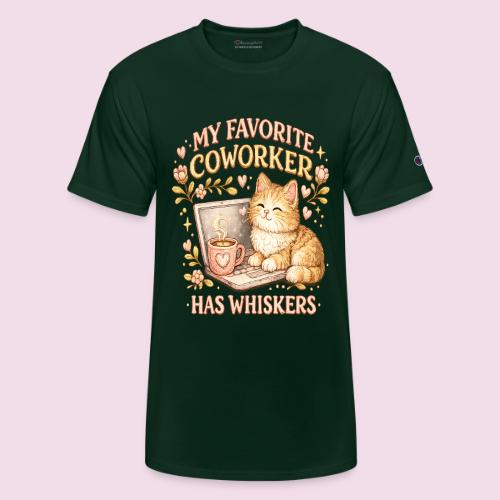 My Favorite Coworker Has Whiskers Faux Stitched - Champion Unisex T-Shirt