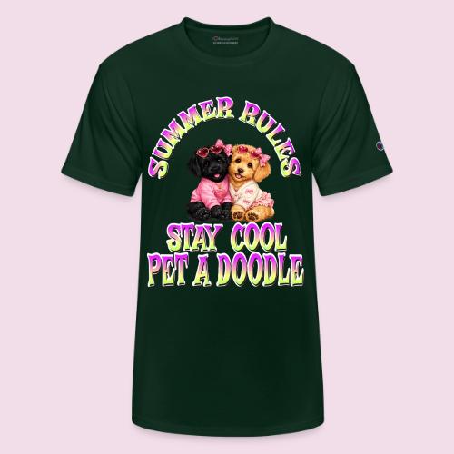 Summer Rules Stay Cool Pet A Doodle Cute Doodle - Champion Unisex T-Shirt
