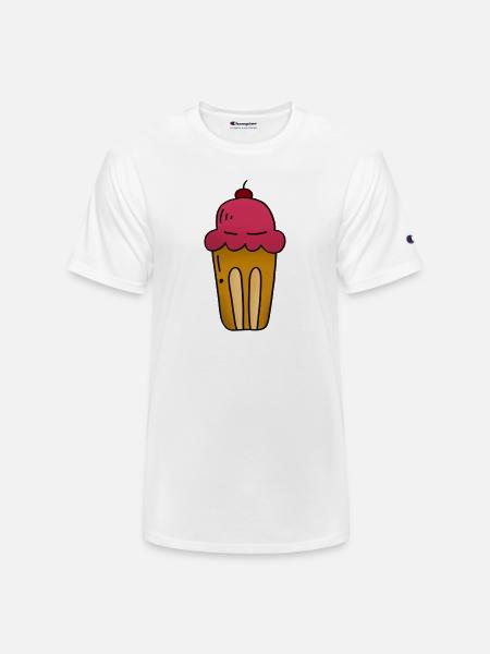 Pink Ice Cream Pop Art Cone - Champion Unisex T-Shirt - white
