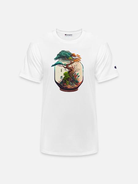 Bonsai Tree Terrarium - Champion Unisex T-Shirt - white