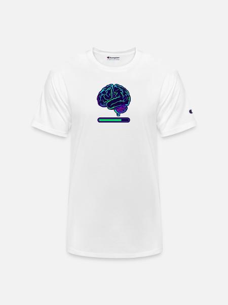Neon Brain Progress Bar - Champion Unisex T-Shirt - white